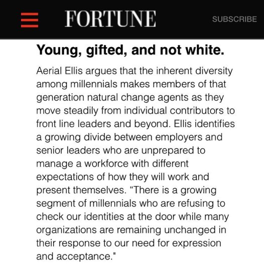 Aerial Ellis Fortune Magazine  - Young Gifted and Not White